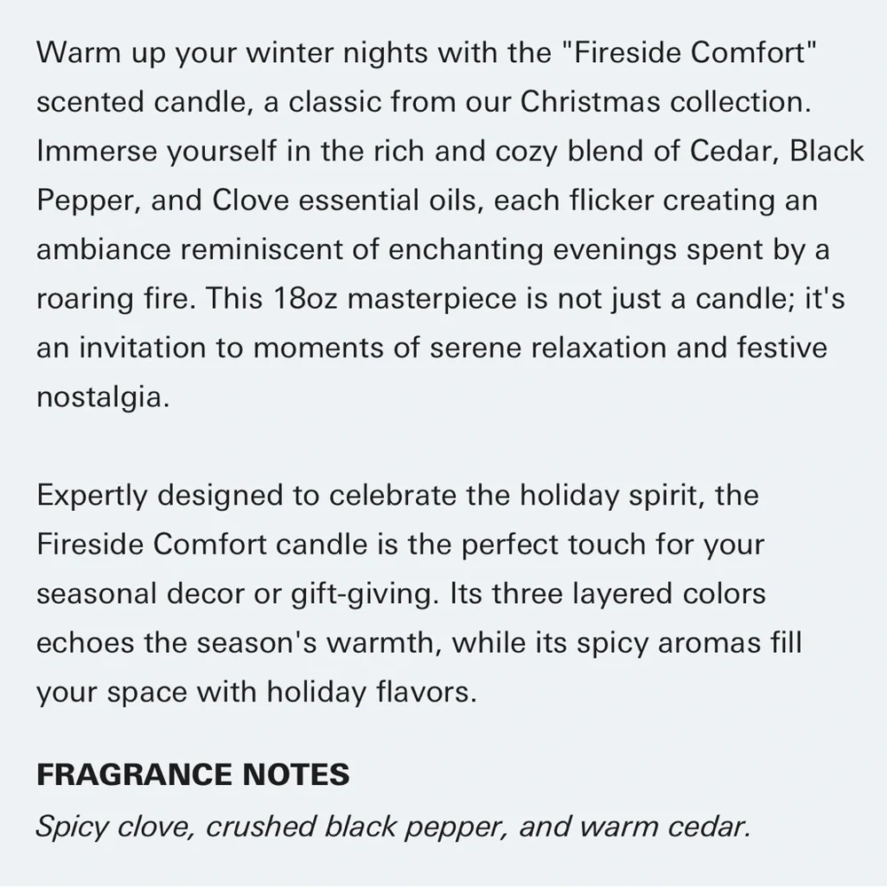 Tuscany candle Fireside comfort